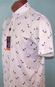 DONALD ROSS SPORT s/s Trimmer UPF 50 WICKING polo sz M MAGIC LAMP-WHITE MULTI - Picture 1 of 1