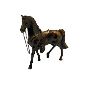 Vintage Carnival Horse Cast Metal Bronze/Copper Tone JAPAN Western Saddle Reins