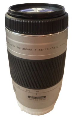 Minolta 75-300mm D Macro f4.5-5.6 Lens f/Minolta & Sony A (Silver Barrel) - Image 1 of 4