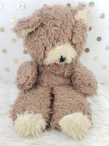 Vintage 16" TEDDY Well Made Mfg. Corp. Brown Bear Yellow Eyes - Picture 1 of 8