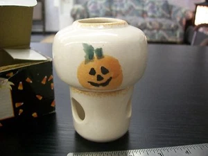 Hermitage Halloween/Fall Ceramic Spongeware Pumpkin Potpourri/Candle Holder; NIB - Picture 1 of 12