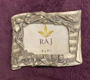RAJ Music Graduate Piano Band Themed 5x3 1/2 Picture Frame Vtg 1999 Heavy - Picture 1 of 2