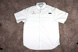 Columbia Herrenhemd groß grün Polo PFG auf Knopfleiste Angeln Outdoor Taschen - Bild 1 von 9