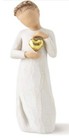 Willow Tree figurine girl with gold heart