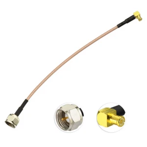 F Male to MCX Male Right Angle Adapter Cable extension lead Coaxial RG316 20cm - Picture 1 of 4