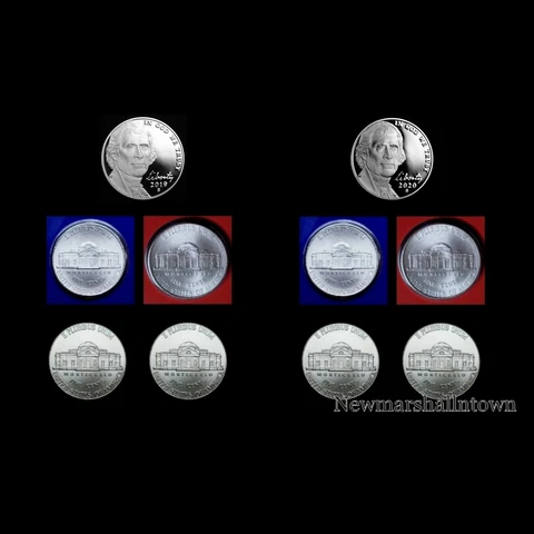 2019 + 2020 P+D+S Jefferson Mint Proof Set  ~ PD from Mint Set and PD Bank Rolls Cover