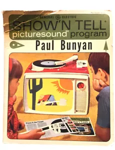 1964 GE Show'N Tell Picturesound programa grabación tira de película Paul Bunyan Erie Canal - Imagen 1 de 6