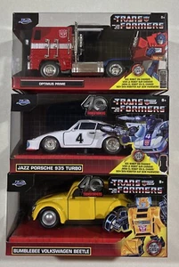 NEW 2024 Jada TRANSFORMERS Bumblebee, JAZZ & OPTIMUS PRIME LOT 3 1:32 - Picture 1 of 3