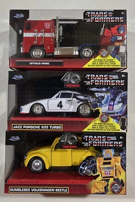 NEW 2024 Jada TRANSFORMERS Bumblebee, JAZZ & OPTIMUS PRIME LOT 3 1:32 - Image 1 of 3