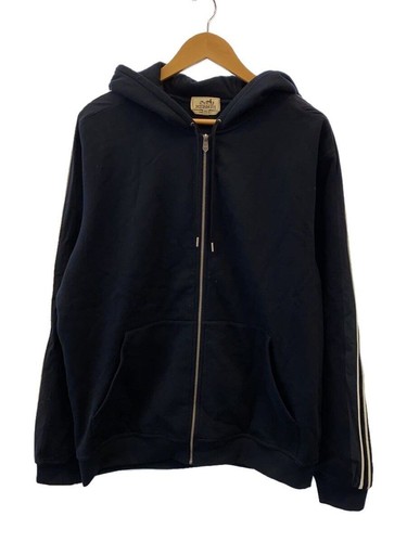 HERMÈS HERMES FELPA CON CAPPUCCIO ZIP XXL COTONE Navy usata