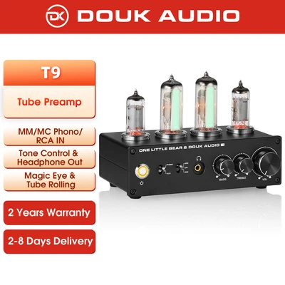 Douk Audio T9 HiFi Röhren Stereo Vorverstärker for Turntable Stereo Audio Preamp - Bild 1 von 4