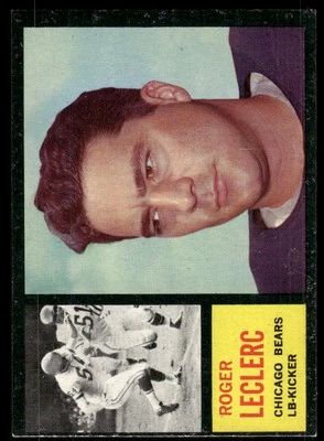 1962 Topps #19 Roger LeClerc Chicago Bears - Image 1 of 2