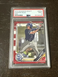 2019 Bowman Draft Red #BD69 Hudson Head Padres RC Rookie 2/5 PSA 9 MINT - Picture 1 of 3