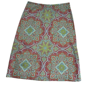 Trina Turk Skirt Multicolor Paisley Knee Length A Line Size 4 Clean - Picture 1 of 7