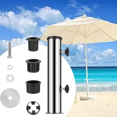 Manchon de base de parapluie extérieur en acier inoxydable pour parasols de pat - Photo 1/4