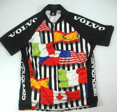 Camiseta deportiva de ciclismo unisex Cannondale L grande banderas de la nación Volvo 3/4 cremallera hecha en EE. UU. Foto 1 de 4