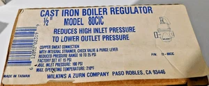1/2" Sweat x FNPT Bronze Boiler Feed Water Pressure Regulator Zurn Wilkins 80CIC - Picture 1 of 6