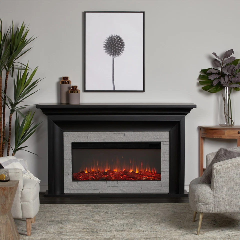 Real Flame 4830E Sonia 69"W 5,100 BTU Landscape Electric Mantel - Black - Image 1 of 4