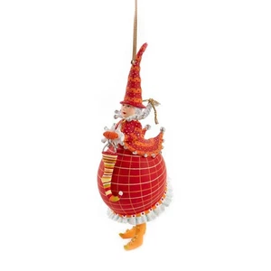 Dash Away Red Mrs. Santa Ornament by Patience Brewster - Picture 1 of 4