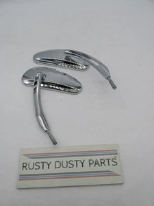 Pair Harley Davidson Custom Profile Script Chrome Mirrors 91697-06 - Picture 1 of 9