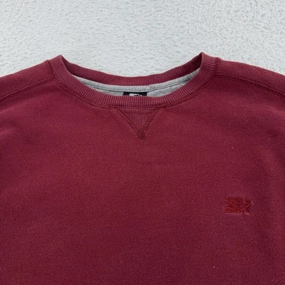 Suéter Starter Para Hombres XL Borgoña Cuello Redondo Pullover Bordado Logo Informal Cálido Foto 1 de 4