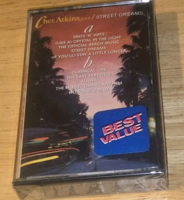 FACTORY SEALED NEW Chet Atkins Street Dreams 1986 Audio Cassette Tape FCT-40256 - Image 1 of 3