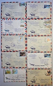 Kampuchea (Cambodia) to Vietnam Postally Used 1980's Covers, Lot of 10, Scarce! - Picture 1 of 2