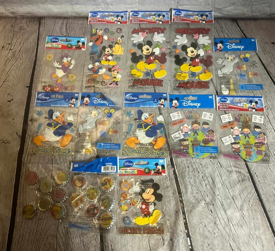 (13) Mickey Mouse Themed Disney Scrapbooking Stickers Lot EK Success Clubhouse - Image 1 of 1