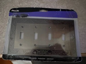 Amerelle Brushed Brass English Garden 4 Switch Cover - Picture 1 of 4