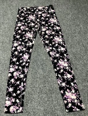 Victoria's Floral Black Purple Sport Exercise Secrets PINK Leggings Small - Image 1 of 3