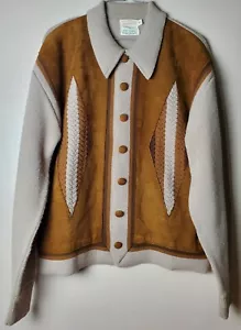 Men's Vintage Brent Montgomery Ward Large Boho Hippie Bohemian Sweater Jacket - Picture 1 of 9