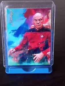 M9 Star Trek STNG Captain Picard #4 -  ACEO Art Card Edward Vela Signed 50/50 - Picture 1 of 2