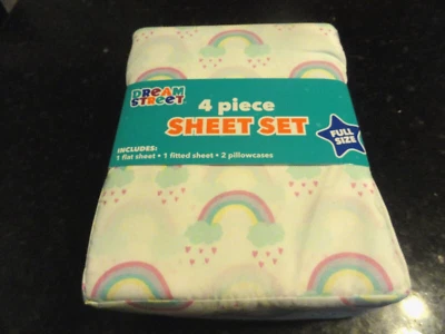 Nuevo Azul~Rosa~Púrpura Arco Iris Nubes Hinchadas Caprichoso 4 piezas Hojas de Microfibra COMPLETAS Foto 1 de 3