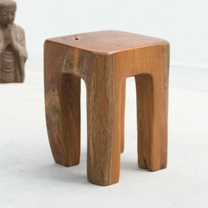 WOHNFREUDEN Teak Echtholz Hocker eckig ca. 29x40cm lasiert Pflanzen-Hocker - Bild 1 von 1