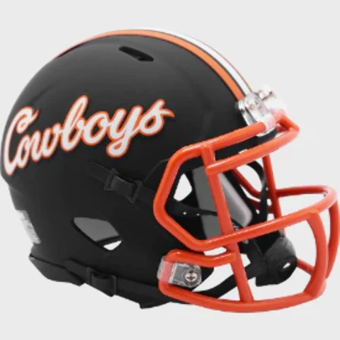 Oklahoma State Cowboys NCAA Mini Speed Football Helmet Matte Black- NCAA Cover