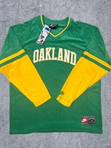 Vintage 90'S Nwt Oakland A'S Green Mlb Copperstown Collection Fleece Sweatshirt - Picture 1 of 4