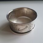 Antique English Sterling Silver Napkin Ring 'Kenneth' name engraving, d. 1906