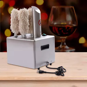 Lucidatrice Bicchieri Vino Elettrica-Macchina Cantina Lucidatrice Lavatrice 5x Spazzole - Foto 1 di 19