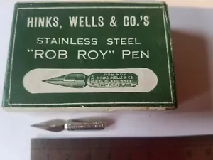 Vintage Hinks, Wells & Co's Stainless Steel "Rob Roy" Pen Nibs - Picture 1 of 1
