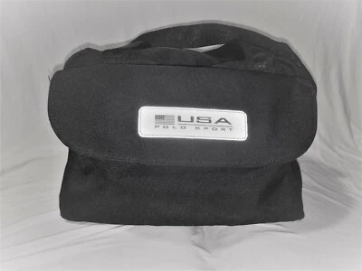 Bolsa polo esportiva vintage pequena de ombro preta - Imagem 1 de 4