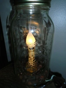 2 Quart Ball Mason Jar Lamp, country, rustic lighting, Candlestick - Picture 1 of 7