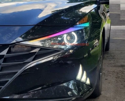 Dream color Chasing RGB for Hyundai Elantra 2019-22 headlight Flow Flash LED DRL - Image 1 of 4