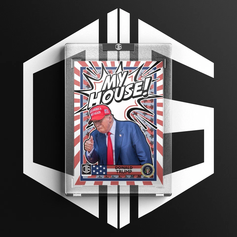 Tarjeta coleccionable DIG Presidencial Donruss Panini Donald Trump 2024 personalizada My House Foto 1 de 4