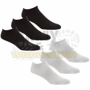 Mens 3 Pack x Cotton Lycra Trainer Gym Ankle Sport Socks, Black & White 6-11 - Picture 1 of 3