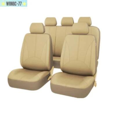 Juego completo de fundas universales de cuero PU para asiento de coche transpirable protector de cojín para silla Foto 1 de 4