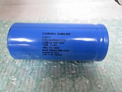 CORNELL DUBILIER 918771ECL0 CAPACITOR 520C362R400CF2D 3600 uF 400VDC -10% +15%