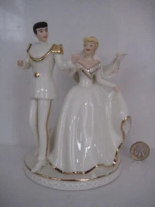 LENOX DISNEY WEDDING CAKE TOPPER CINDERELLA & PRINCE CHARMING ORNAMENT MNIB - Picture 1 of 24