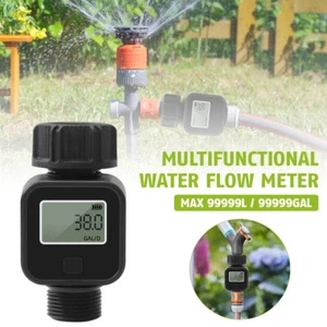 Digitaler Wasserdurchflussmesser 3/4" Schlauch Wasserzähler Verbrauch und Wasserdurchfluss - Bild 1 von 9