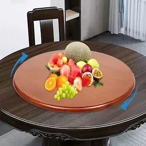 27.56'' Oak Lazy Susan Organizer For Table - Wooden Turntable Wood Kitchen Tray - Picture 1 of 13