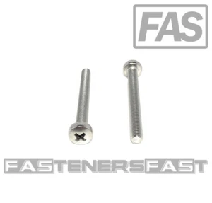 (25) M5-0.8 x45 Stainless Steel Phillips Pan Head Machine Screw DIN7985 A2 M5x45 - Picture 1 of 5